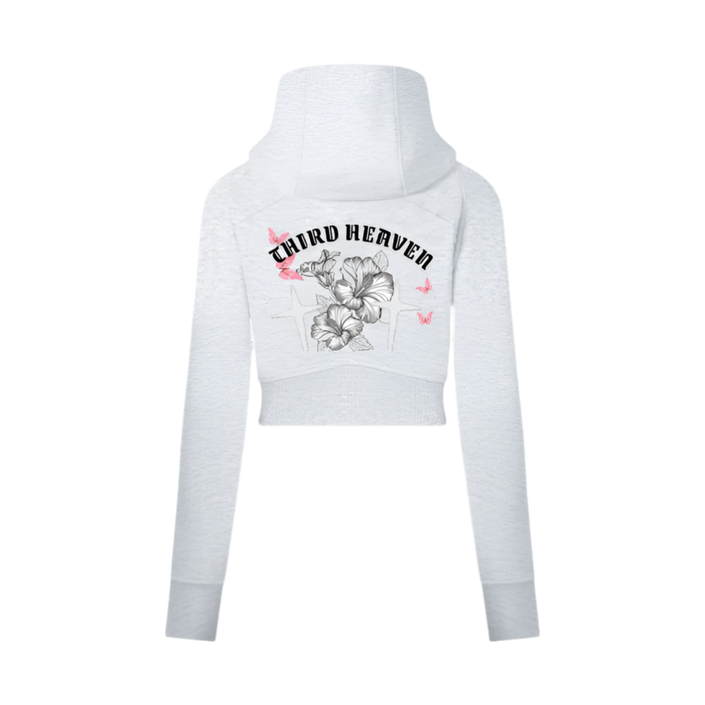 Full Zip Logo Cropped Hoodie