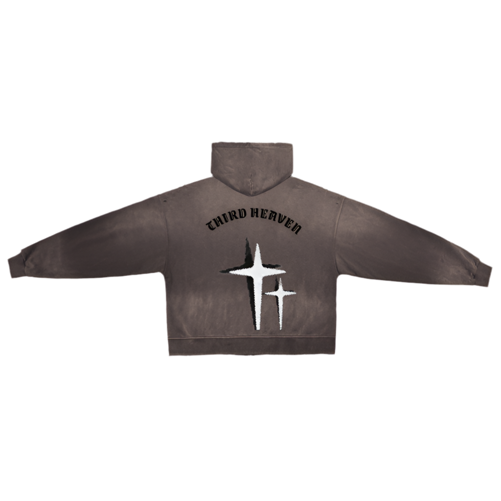 Distressed Double Zip Hoodie