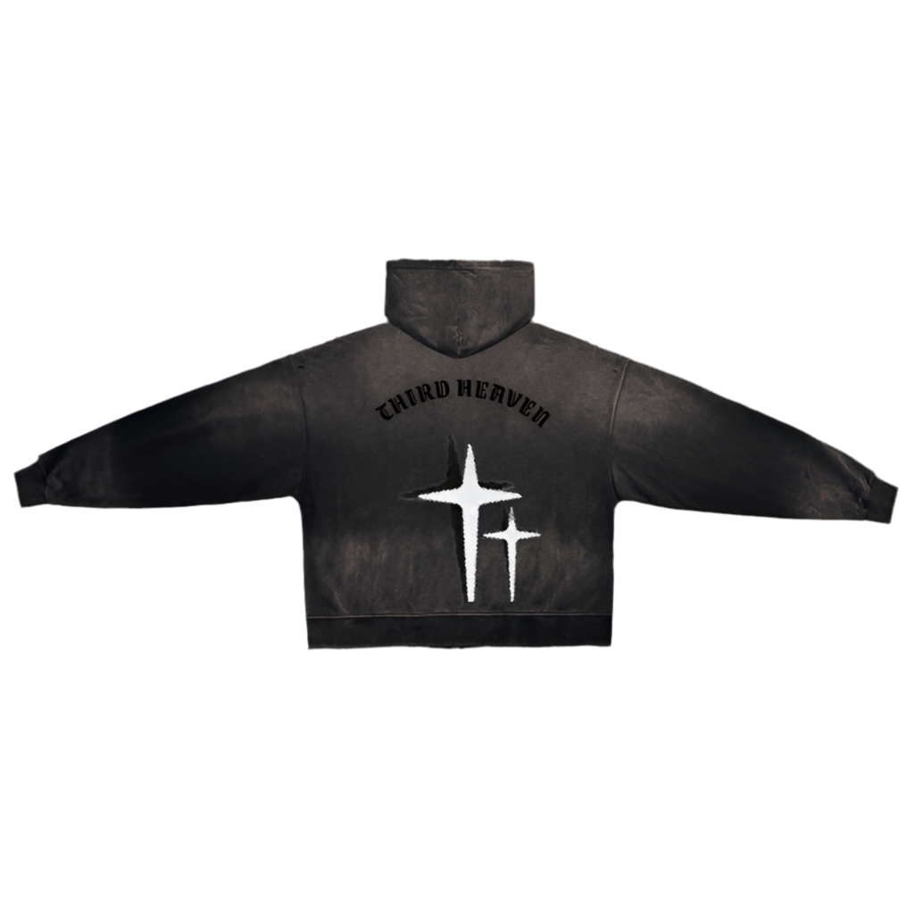 Distressed Double Zip Hoodie