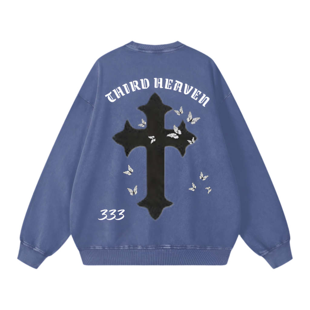 Acid Wash Oversized Logo Sweatshirt