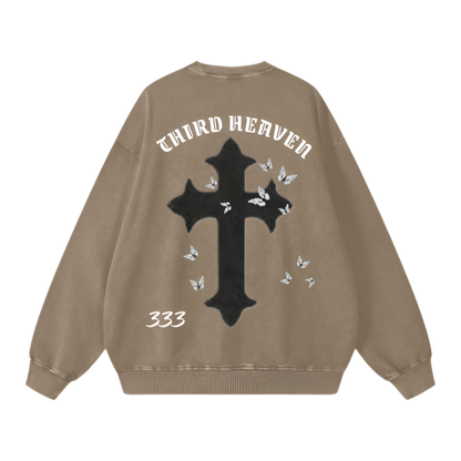 Acid Wash Oversized Logo Sweatshirt