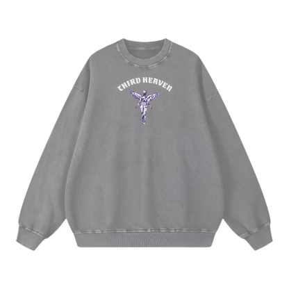 Acid Wash Oversized Logo Sweatshirt