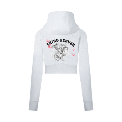 Full Zip Logo Cropped Hoodie