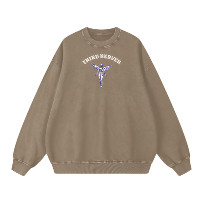 Acid Wash Oversized Logo Sweatshirt