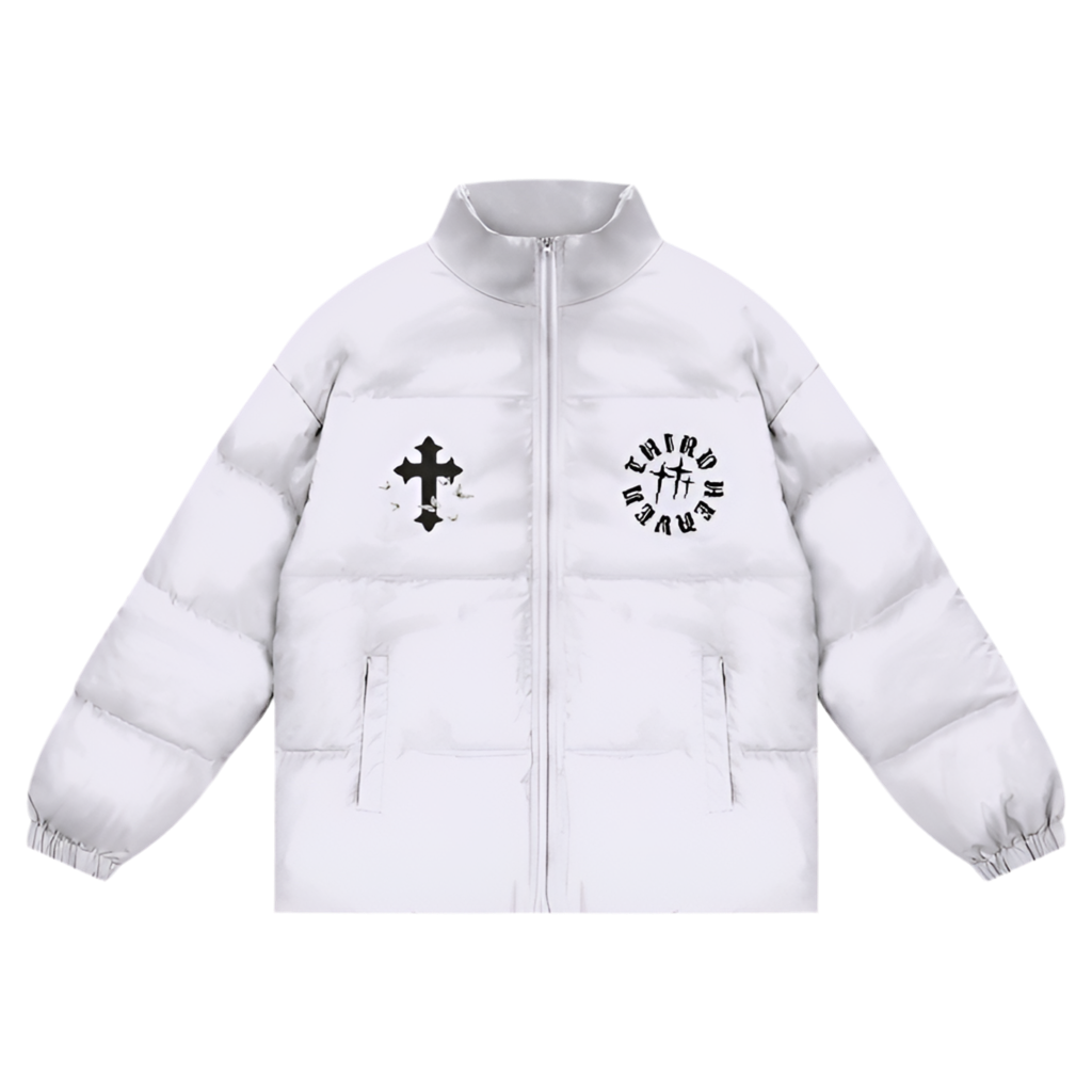 Logo Zipper Puffer Coat
