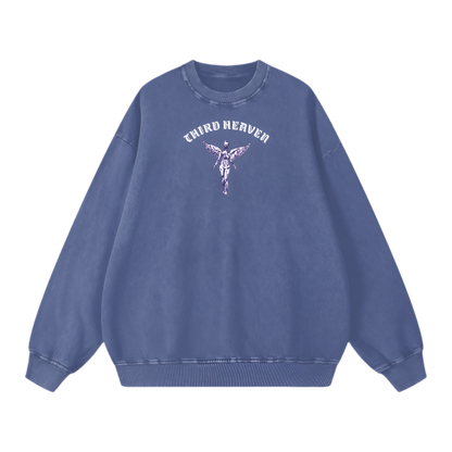Acid Wash Oversized Logo Sweatshirt