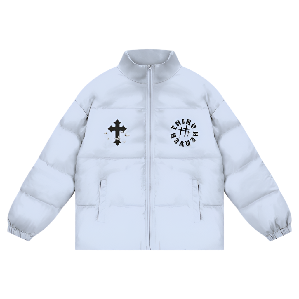 Logo Zipper Puffer Coat