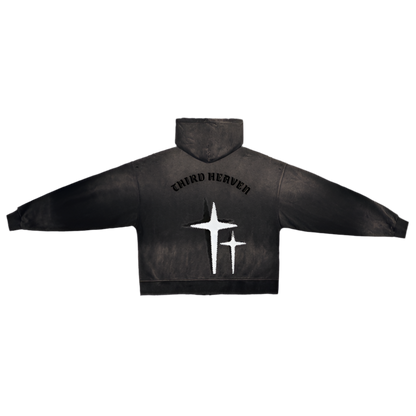 Distressed Double Zip Hoodie