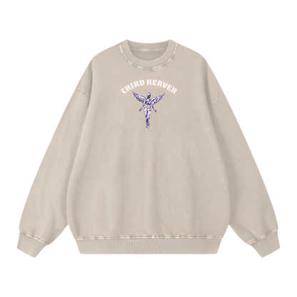 Acid Wash Oversized Logo Sweatshirt